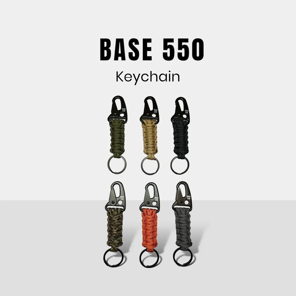 BASE 550 Paracord Keychain | Monochrome Paracord Keychain