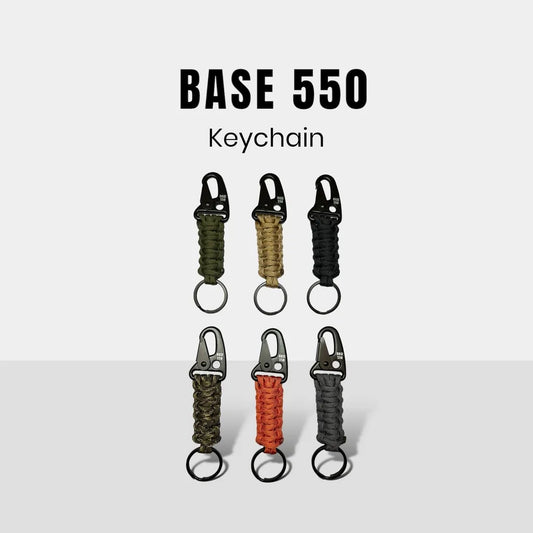 BASE 550 Paracord Keychain | Monochrome Paracord Keychain